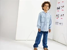 Name It light blue denim hooded denimskjorte